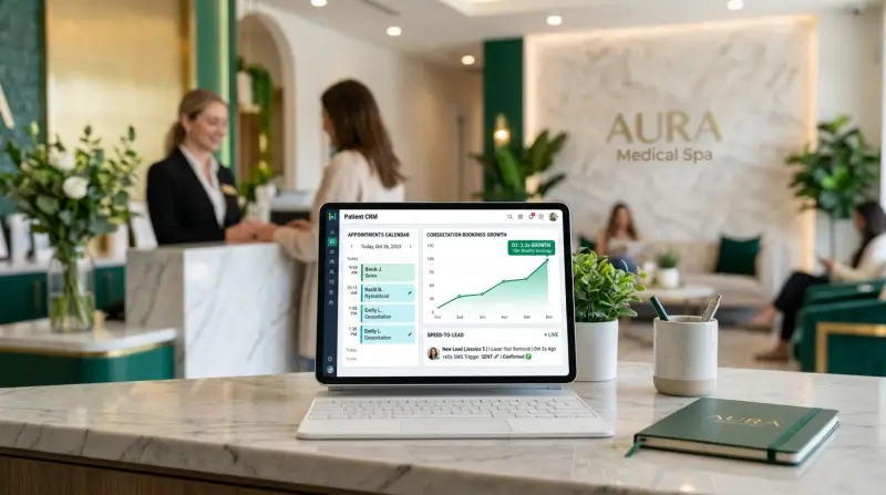 Speed-to-lead system for multi-location med spa